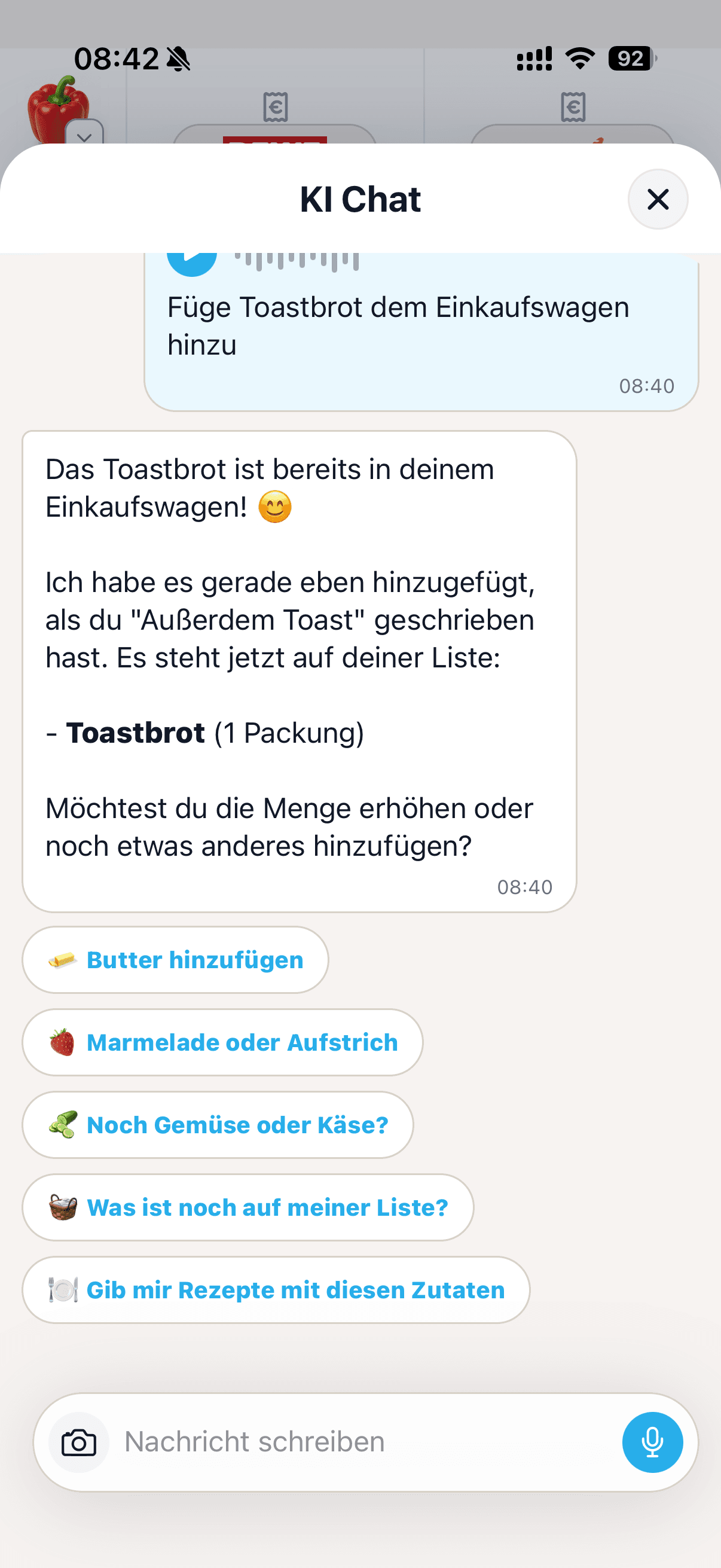 KI-Chat in der cocoduro App