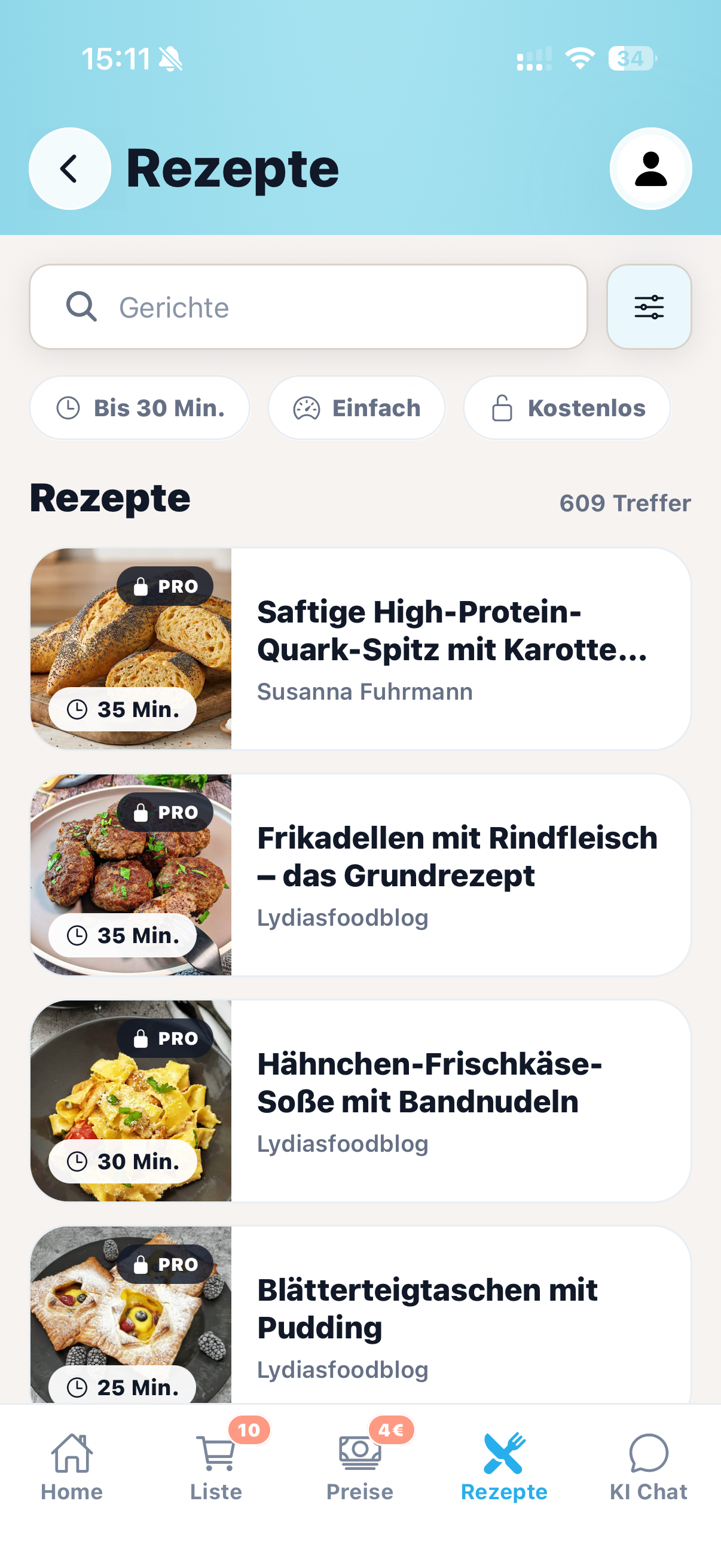 Creator-Rezepte in der cocoduro Rezeptübersicht